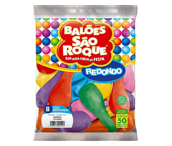 BALAO SAO ROQUE LISO N.8 SORTIDO C/50