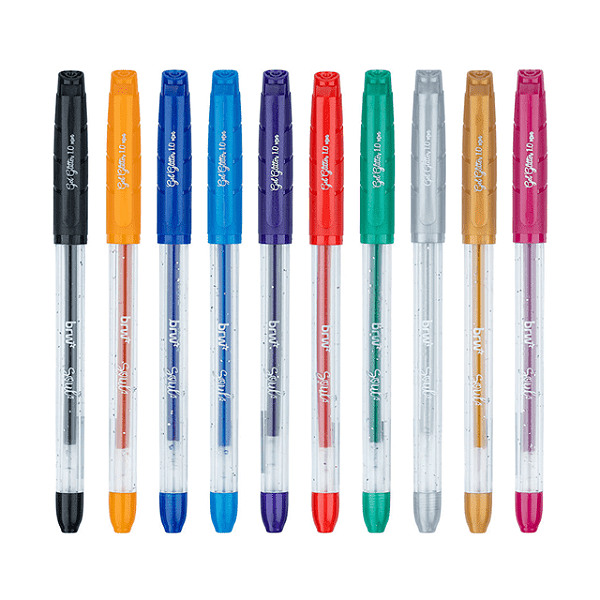 CANETA ESFEROGRAFICA GEL 1.0MM - GLITER - BRW