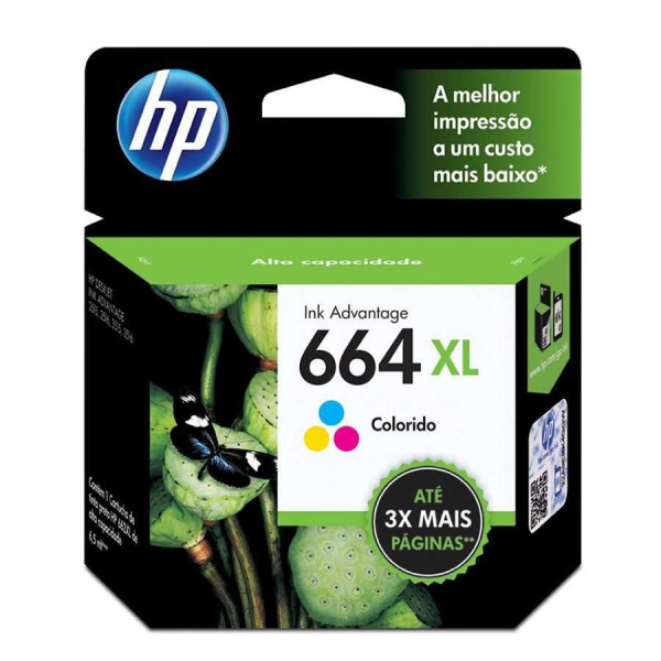 CARTUCHO DE TINTA HP 664XL - F6V30AB TRICOLOR 8ml ORIGINAL