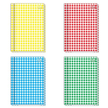 CADERNO 1/4 BROCHURA CAPA DURA XADREZ 07X07 80FLS