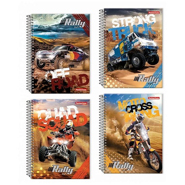 CADERNO 10X1 CAPA DURA PANAMERICANA RALLY 200FLS