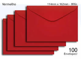 ENVELOPE CARTA 11X16 VERMELHO  CX C/100