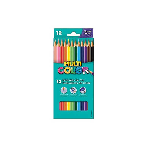 LAPIS DE COR 12 CORES MULTICOLOR