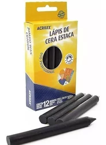 LAPIS ESTACA PRETO C/12 ACRILEX