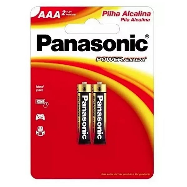 PILHA PALITO ALCALINA AAA LR03/2B C/2 UN PANASONIC