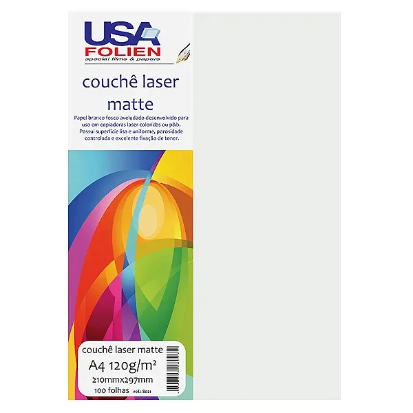 PAPEL COUCHE LASER COATED A4 120g 50FLS USA FOLIEN