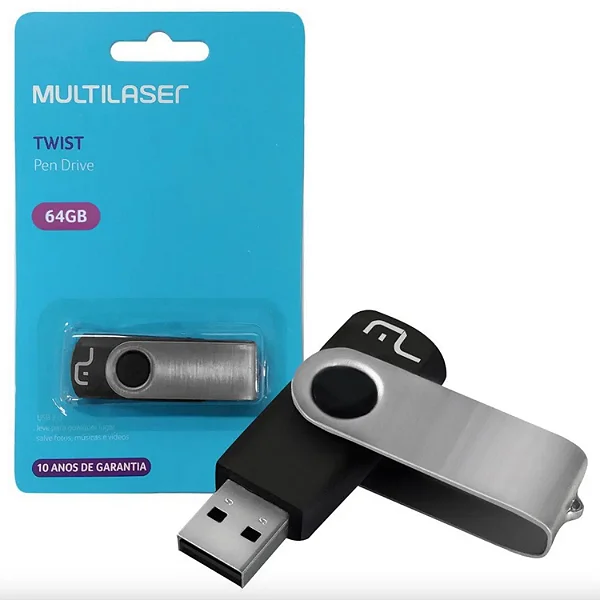 PEN DRIVE 64GB TWIST PD590 MULTILASER