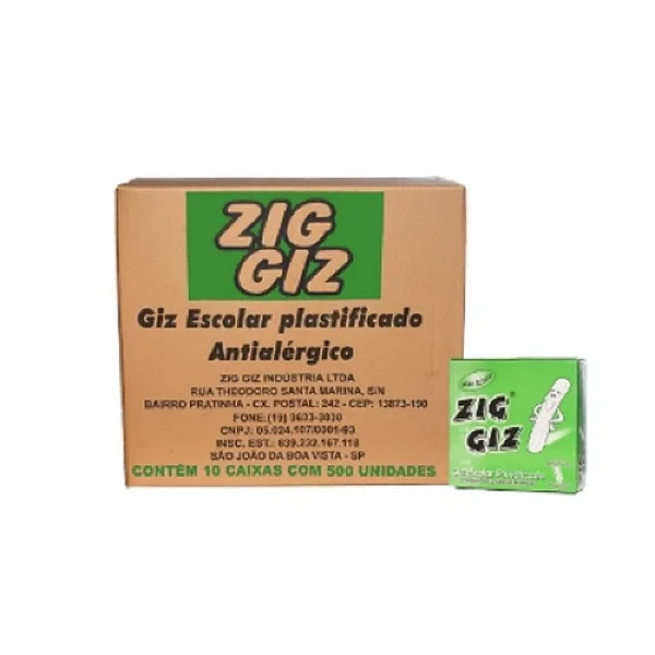 GIZ BRANCO PLASTIFICADO C/500 PALITOS ZIG GIZ