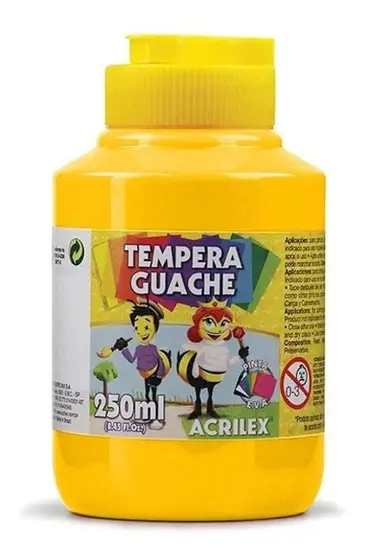 TINTA GUACHE 250ML AMARELO OURO 505 ACRILEX
