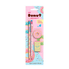 KIT LAPIS GRAFITE LEO E LEO DONUT (APONT./BORRACHA/2 LAPIS)