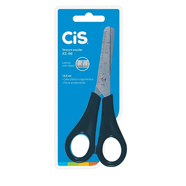 TESOURA ESCOLAR 12CM KS96 PRETA CIS
