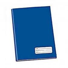 CADERNO 1/4 BROCHURA CAPA DURA  LINGUAGEM  AZUL 96FLS