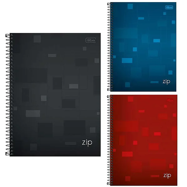 CADERNO UNIVERSITARIO CAPA DURA ESPIRAL TILIBRA ZIP 80F XADREZ C/MARGEM
