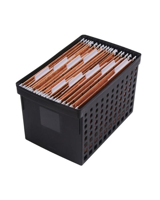 CAIXA ARQUIVO P/ PASTA SUSPENSA PRETA LARGO ALTO ORDENE OFFICE 70122