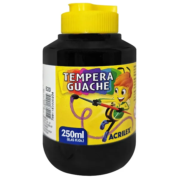 TINTA GUACHE 250 ML PRETO ACRILEX