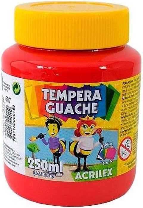 TINTA GUACHE 250 ML VERMELHO FOGO ACRILEX