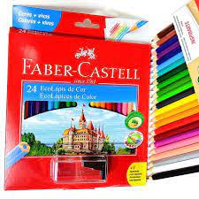 LAPIS DE COR 24 CORES FABER C/APONTADOR