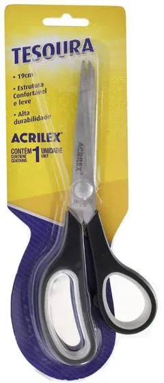 TESOURA USO GERAL ACRILEX 19CM PRETO
