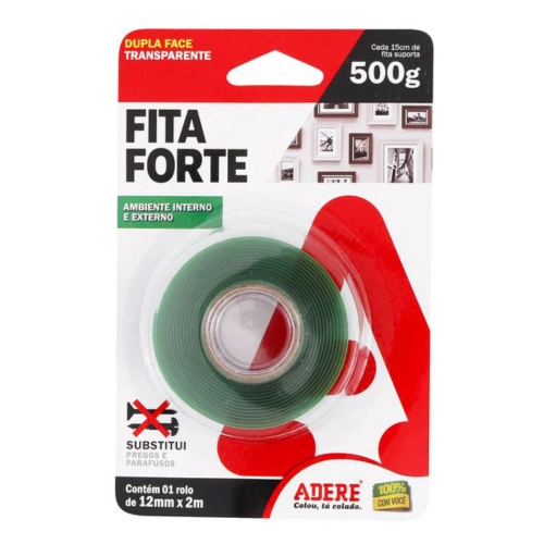 FITA DUPLA FACE MASSA ACRILICA 12MM X 2 M ADERE