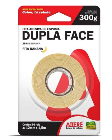 FITA DUPLA FACE ESPUMA 19MM X 1,5 M ADERE