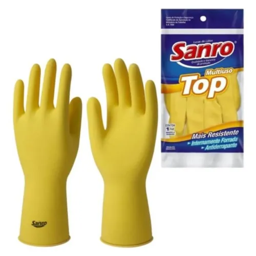 LUVA LATEX SANRO TOP P FORRADA