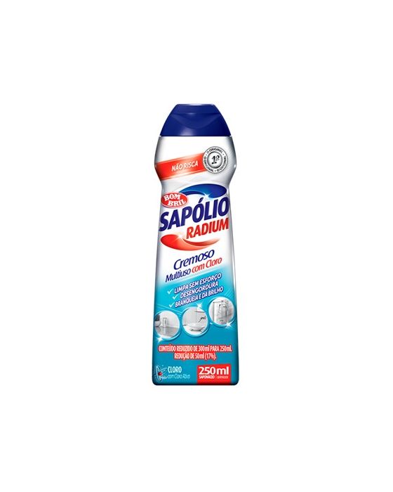 SAPONACEO CREMOSO 250ML C/CLORO SAPOLIO RADIUM BOMBRIL