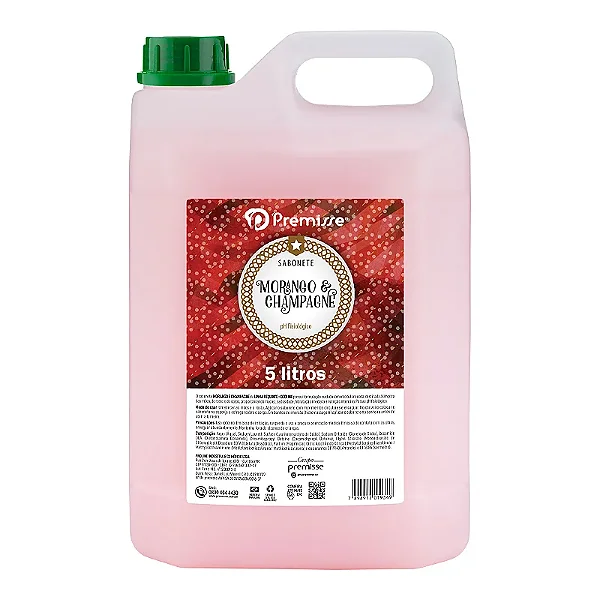 SABONETE LIQUIDO PREMISSE MORANGO E CHAMPAGNE 5 LITROS