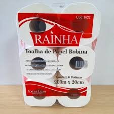 PAPEL TOALHA BOBINA 26G 100% RAINHA EXTRA LUXO