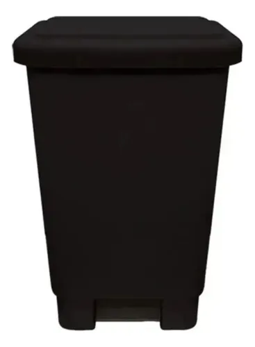 LIXEIRA COM PEDAL PRETA 50L