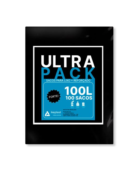 SACO DE LIXO 100L PRETO 5MC C/100 ULTRA PACK