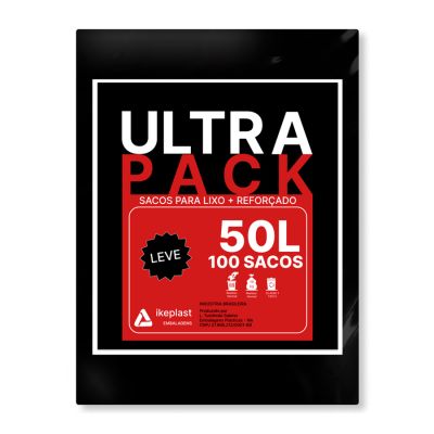 SACO DE LIXO 50L PRETO 5MC C/100 ULTRA PACK