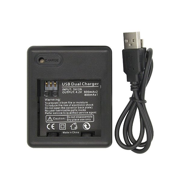 Carregador de Baterias Duplo para Xiaomi Yi 2K