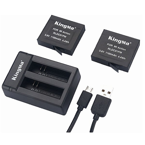 Kit Carregador Duplo com Duas Baterias para Xiaomi Mi Mijia
