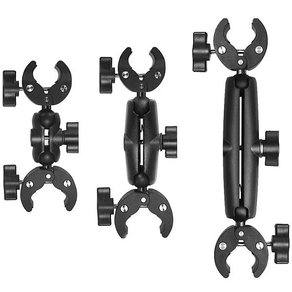 Suporte de Moto Bike com Garra Dupla Articuláveis para GoPro Max e Insta 360
