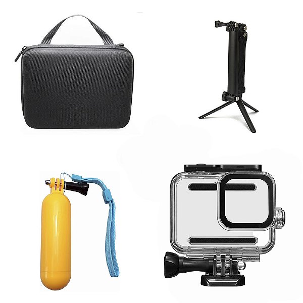Kit Maleta, 3Way, Flutuante, Estanque para GoPro HERO9, HERO10, HERO11, HERO12 e HERO13 Black
