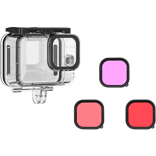 Caixa Estanque para GoPro HERO 9 10 11 12 Filtros Mergulho