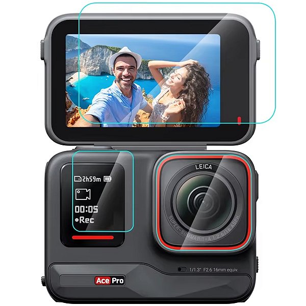 Película Vidro Tela Lente para a Insta360 ACE e 360 ACE Pro