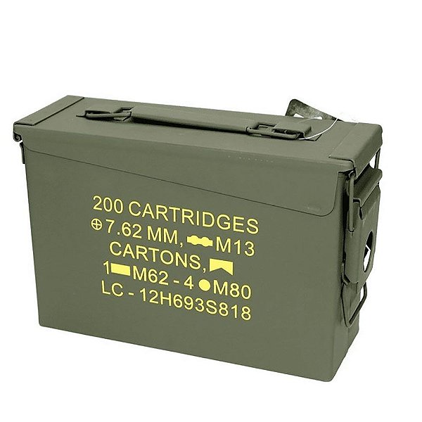 Caixa Munição Militar Ammo Box Original Guerra - Nautika