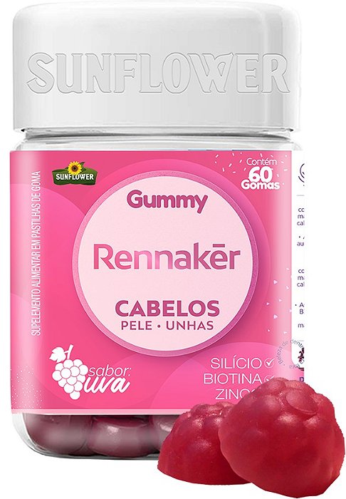 Rennaker Gummy Hair and Skin 60 Gomas Sunflower