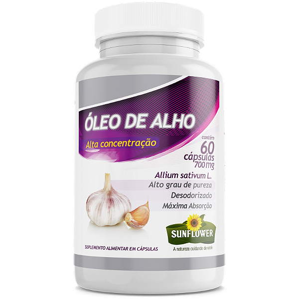 Óleo de Alho Desodorizado 700mg 60 Cápsulas Sunflower