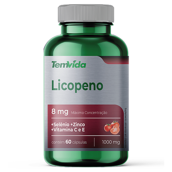 Licopeno 8mg 60 Cápsulas Tem Vida