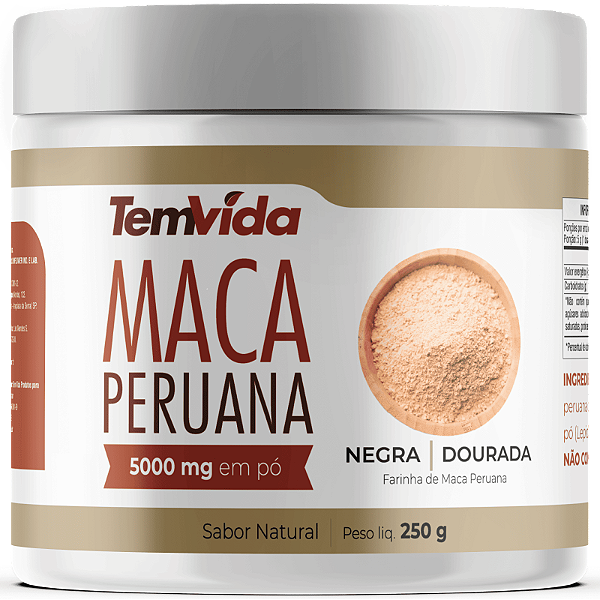 Maca Peruana Dourada e Negra 5000mg White Tem Vida