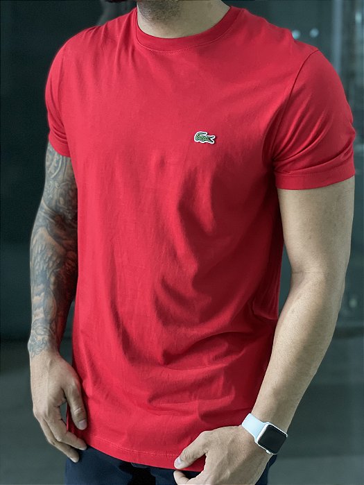 Camiseta básica Lacoste vermelha - AFONTESP