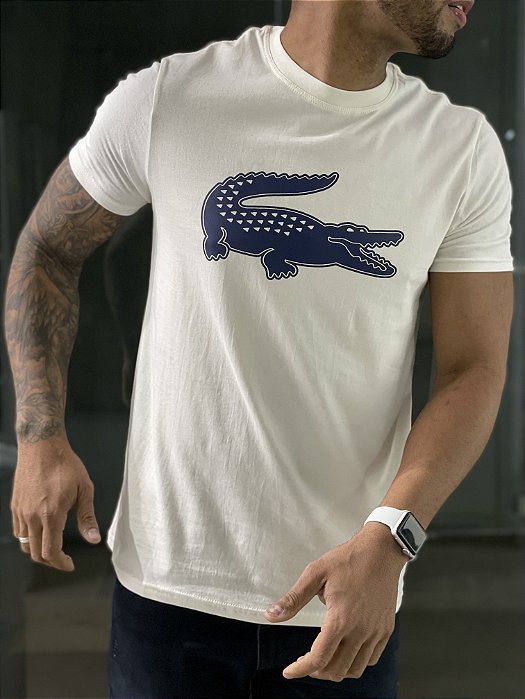 Camiseta Lacoste Branca Com Logo 3D | wikingerparts.de