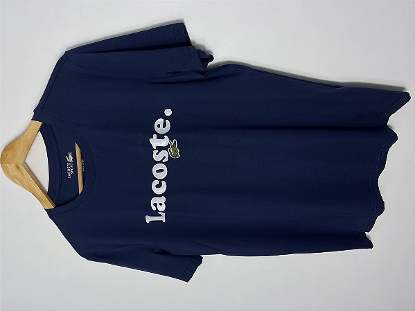 Camiseta Lacoste text azul marinho - AFONTESP