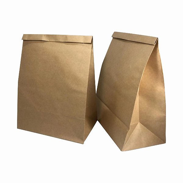 Saco Para Delivery Kraft SOS Médio Liso 30x24x12 100 unidades