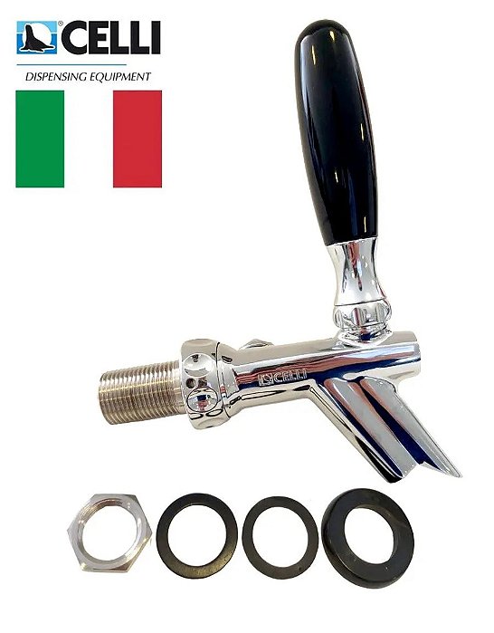 Torneira Japonesa Dupla Celli Legitima Chopp 100% Inox Original