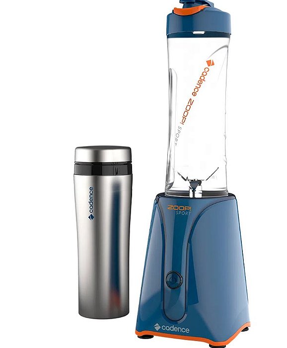 Liquidificador Portatil Zoop Sport Inox Cadence com 1 Jarra Potente 127V + 1 Fôrma de gelo Pronta Entrega