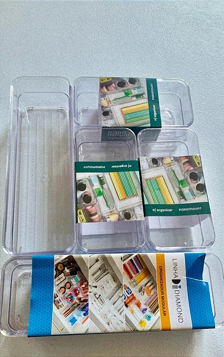 Kit Organizador Modular com 5 peças tamanhos diferentes