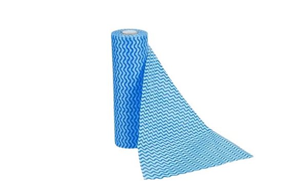 Kit com 2 Rolos Pano de Limpeza Multiuso 28x50cm Rolo 25m Com 50 Panos Azul Tipo Perfex